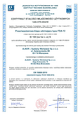 CE Certificate Fire dampers type FDA-12 and FDA2-12