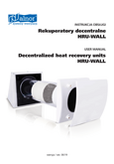 User's Manual - Decentralized Heat recovery unit HRU-WALL & HRU-WALL-RC