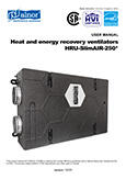 User's Manual - Suspended heat and energy recovery ventilators HRU-SlimAIR-NA